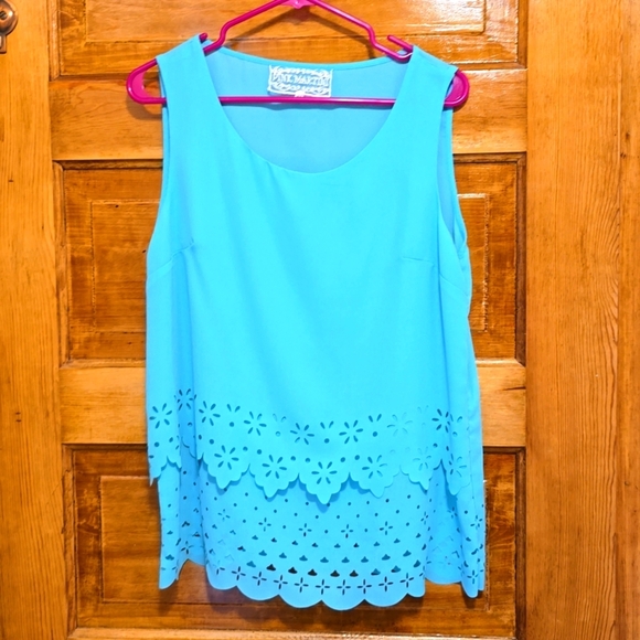 Green Sleeveless Pink Martini Top M - Picture 1 of 3